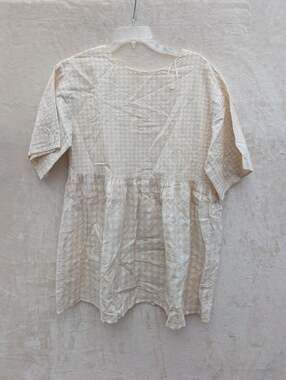 Runway Scout Beige Gingham Babydoll Smock Top